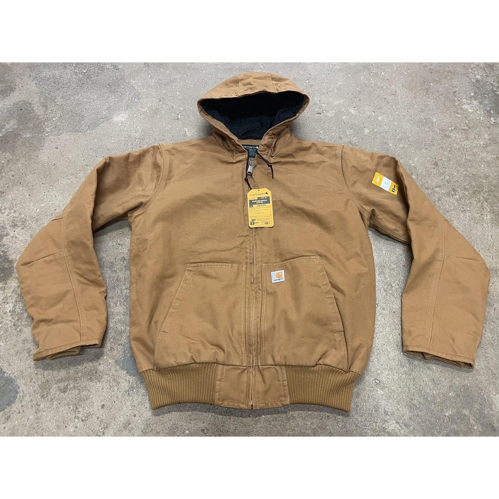 Carhartt Jacket Mens Large Tall Brown Washed Duck Insulated Active Jac J130-M‎